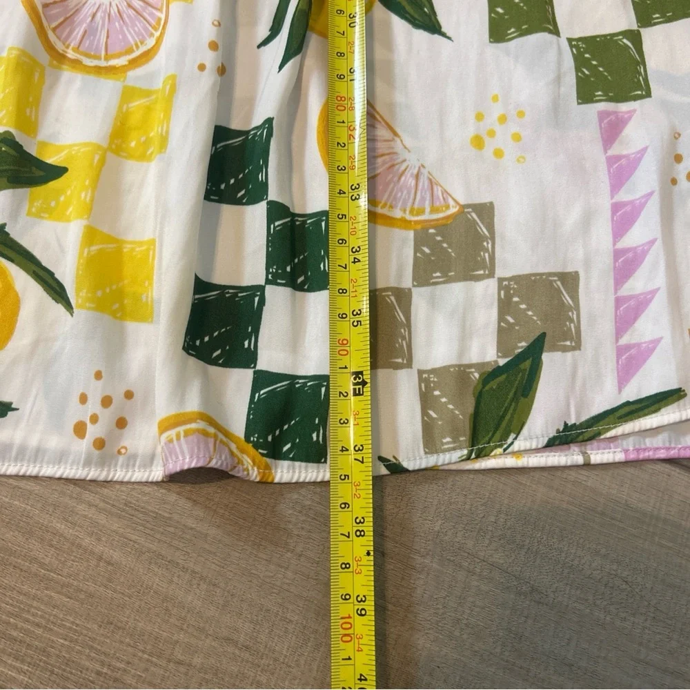 Rachel Zoe Maxi Skirt Lemons Palm Trees Peplum Cruise Festival Travel Size S - Picture 4 of 7